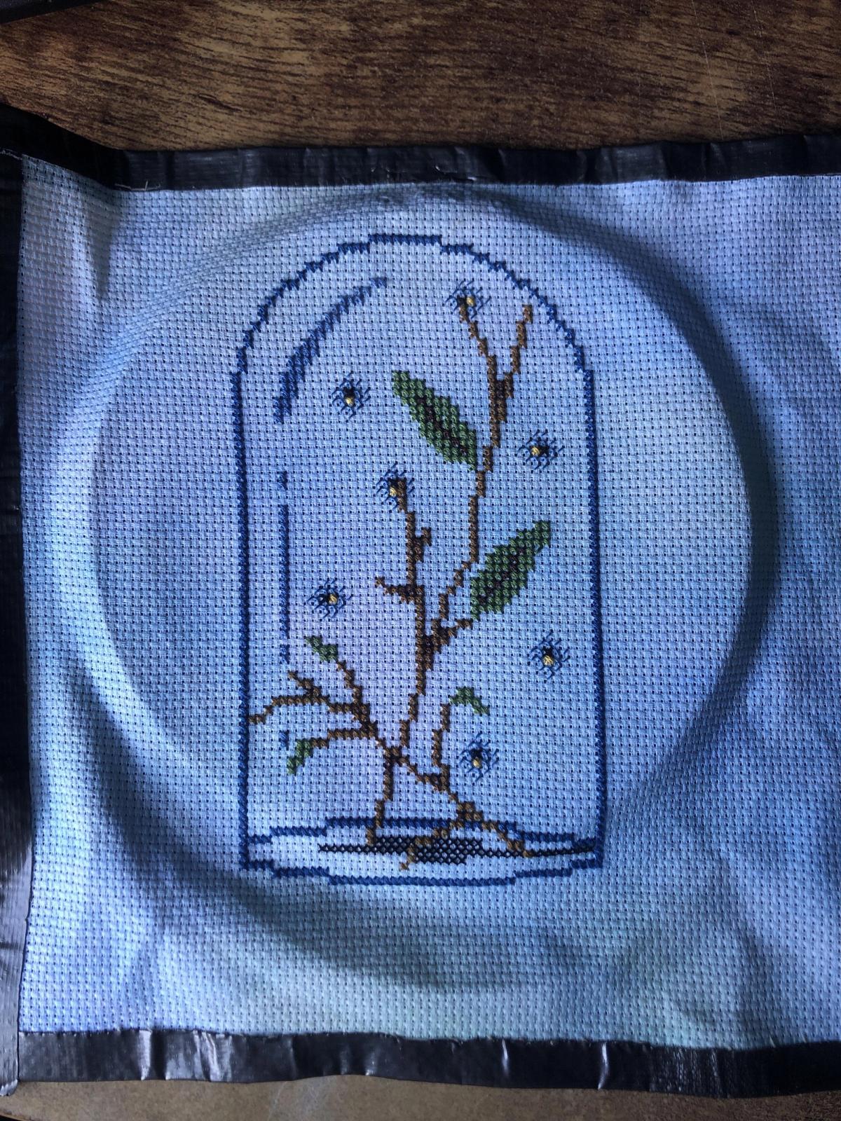 Terrarium Full of Fireflies Cross Stitch Pattern · Wild Violet Cross Stitch
