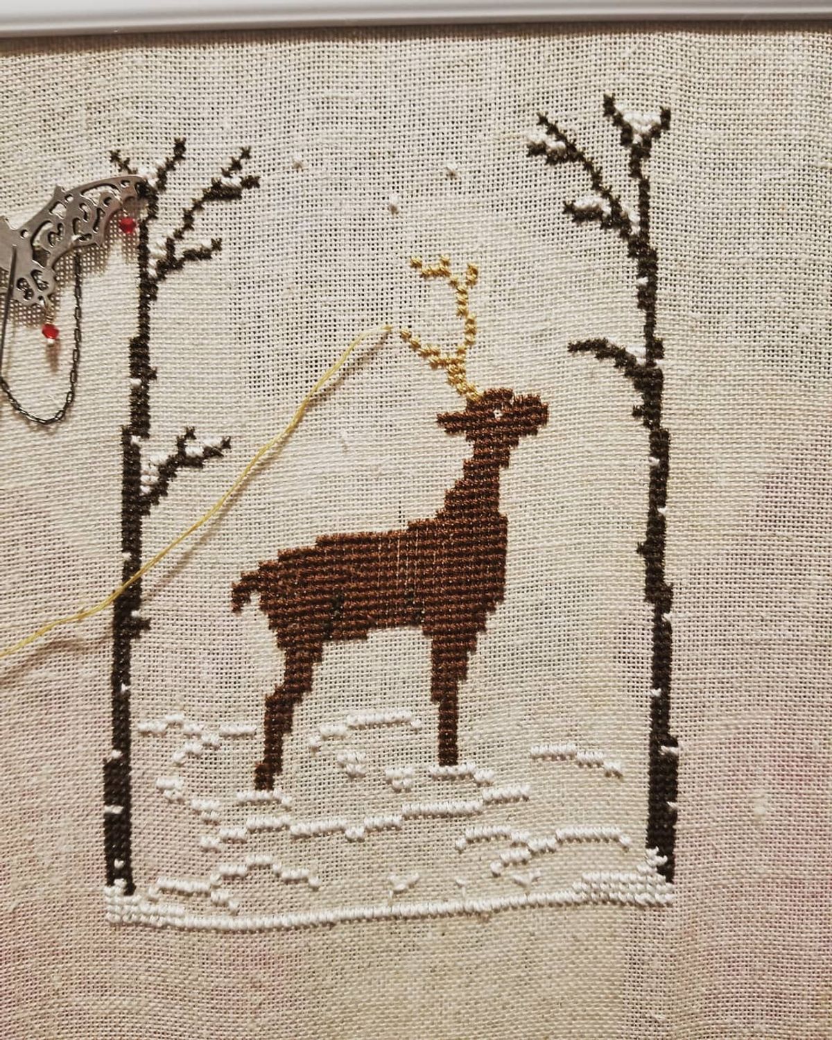 Deer in a Snowy Forest Customer Finishes · Wild Violet Cross Stitch
