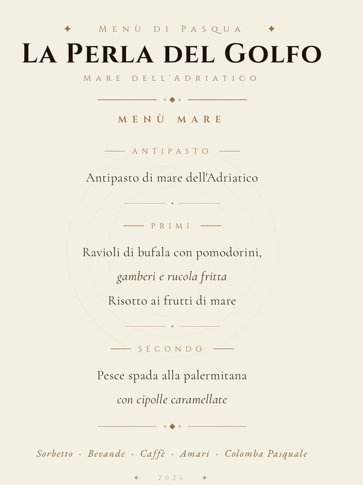 Pranzo di Pasqua | La Perla del Golfo