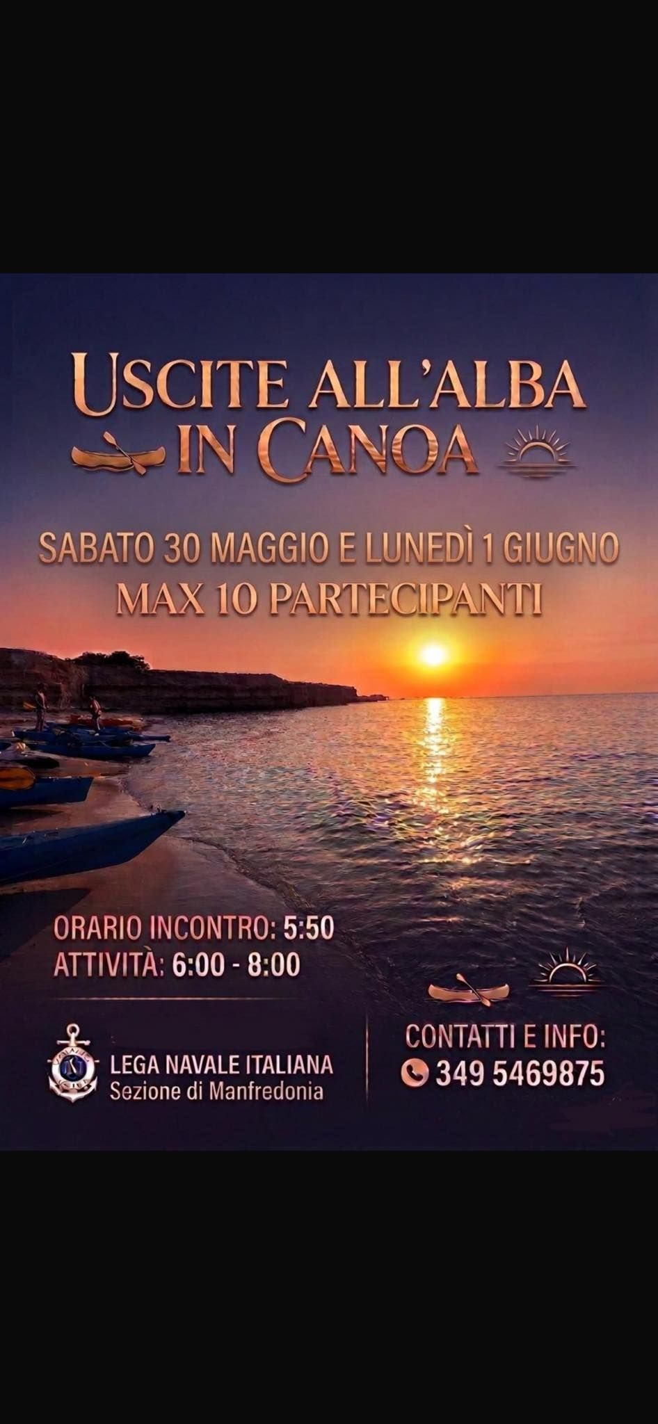 Uscite all’Alba in Canoa con la Lega Navale Italiana