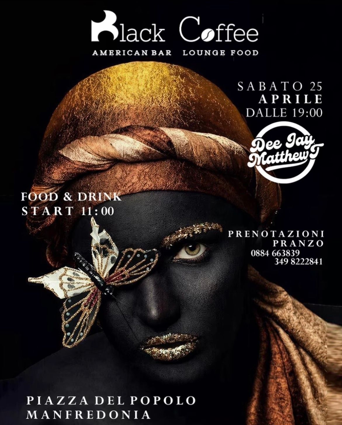Food, drink e dj set al Black Coffee