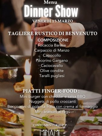 Dinner Show con menu degustazione