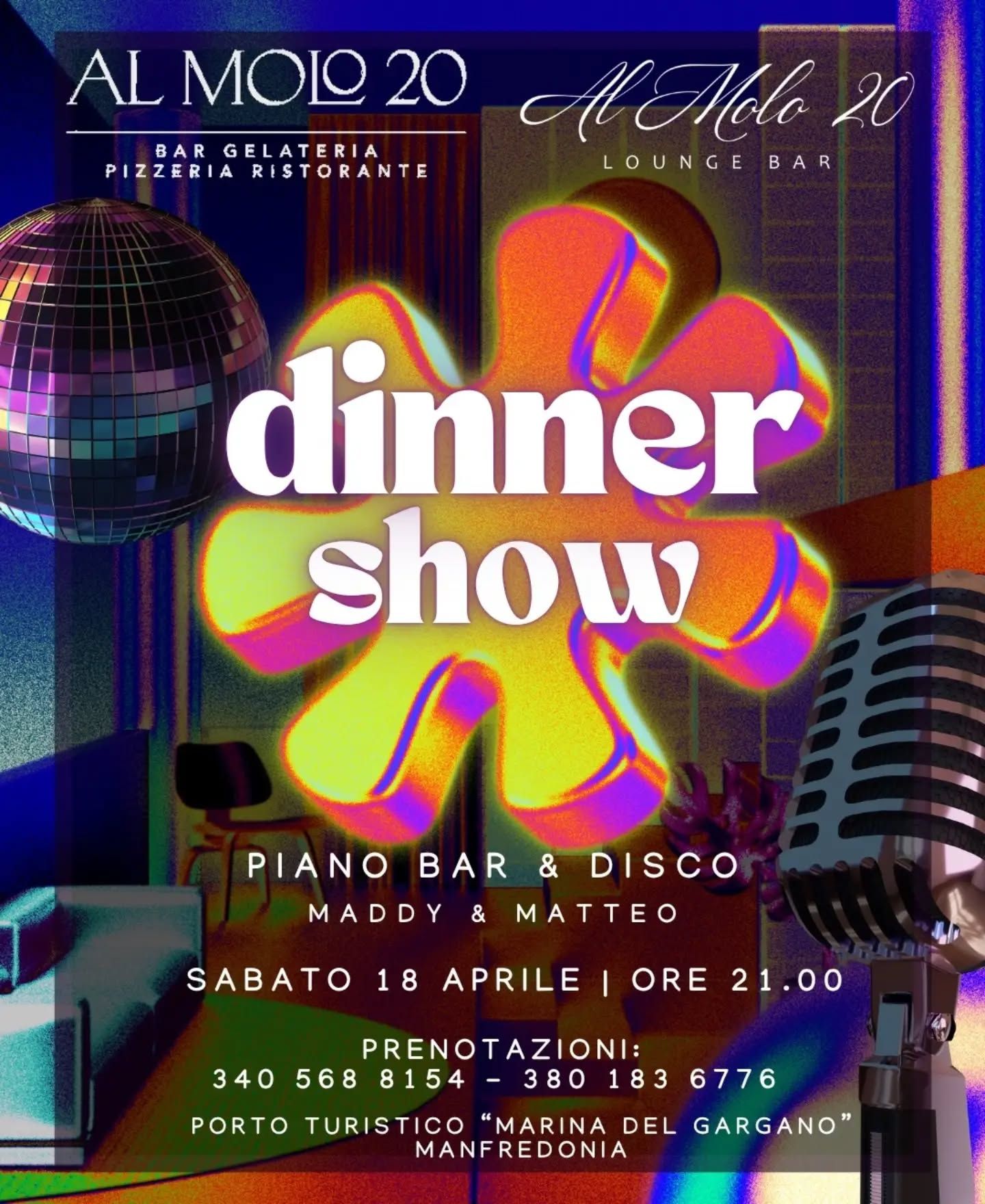 Dinner show: piano bar e disco | Al Molo 20