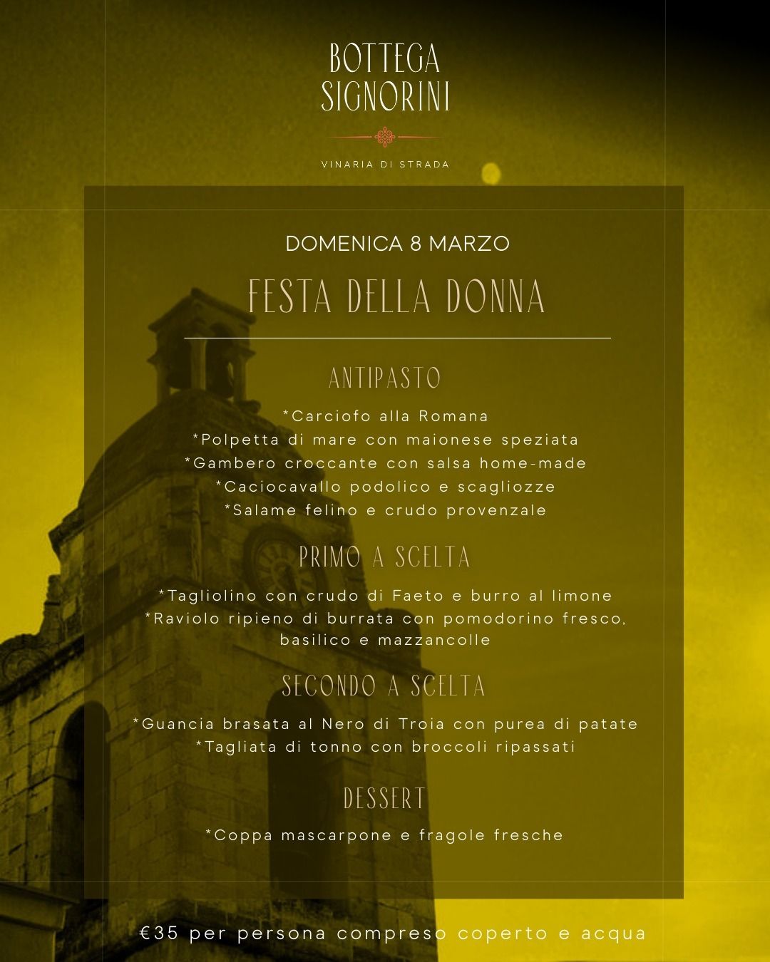 Festa della Donna – Pranzo alla Bottega Signorini