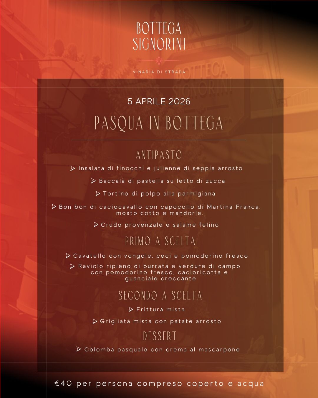 Pranzo di Pasqua | Bottega Signorini