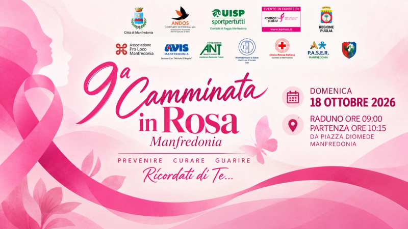 Camminata in Rosa Manfredonia 2026 – Capitanata in Rosa per la prevenzione