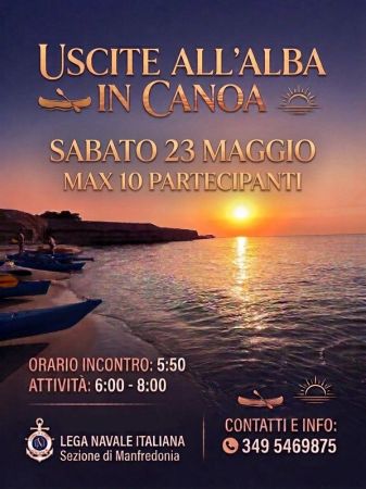 Uscite all’Alba in Canoa con la Lega Navale Italiana