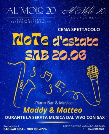 Note d'Estate – Cena Spettacolo con Maddy & Matteo