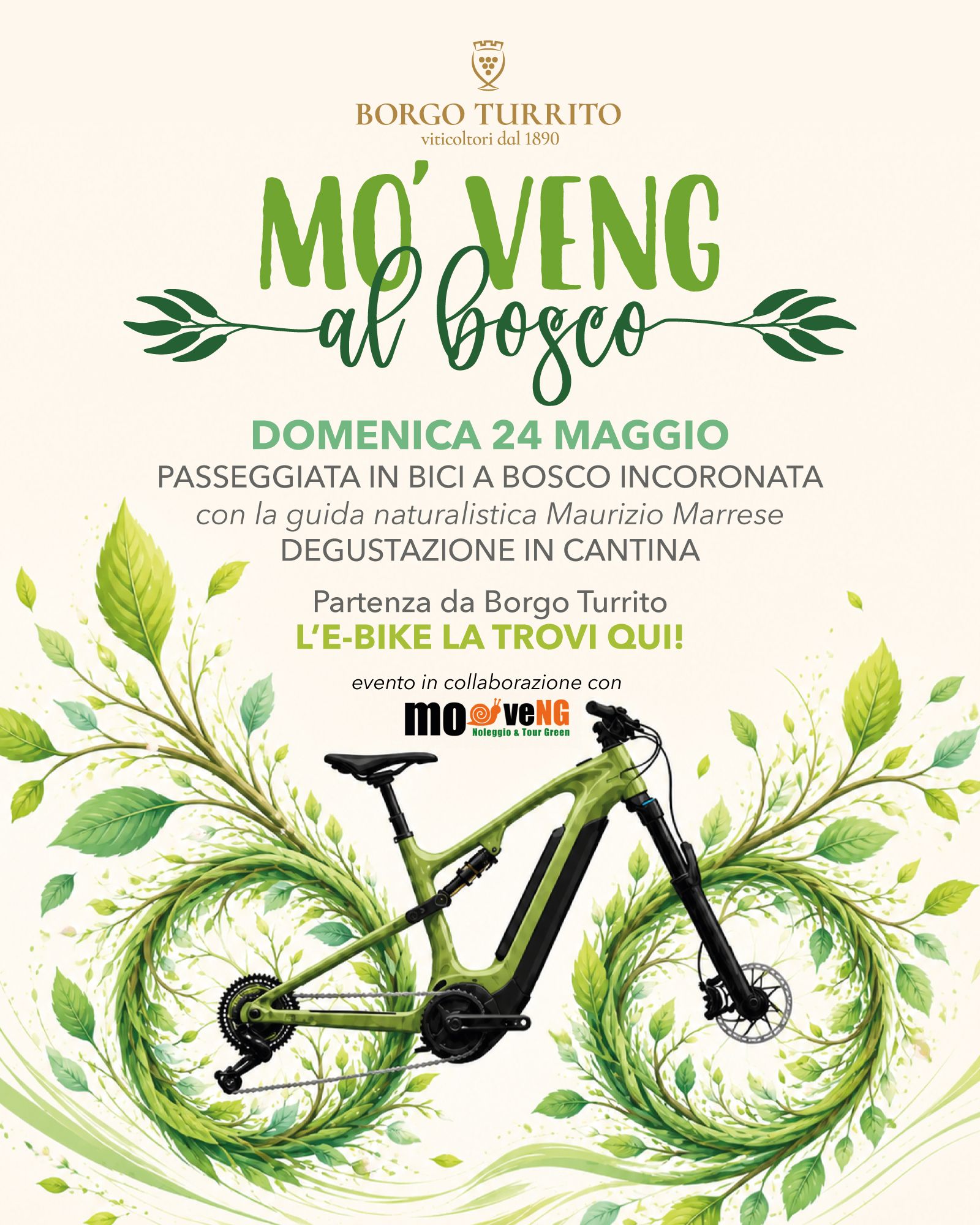 Escursione in e-bike e degustazione "Mo’Veng al Bosco" | Borgo Turrito