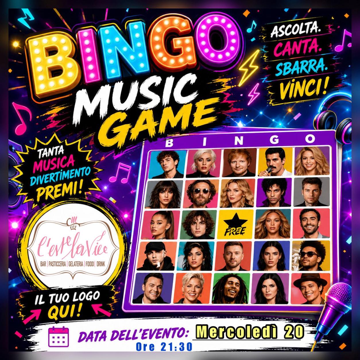 Bingo Music Game | C’est la Vie
