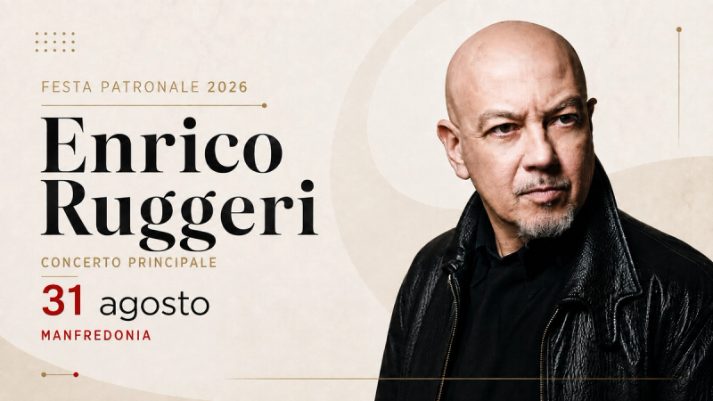 Enrico Ruggeri in concerto il 31 agosto - Festa Patronale 2026 