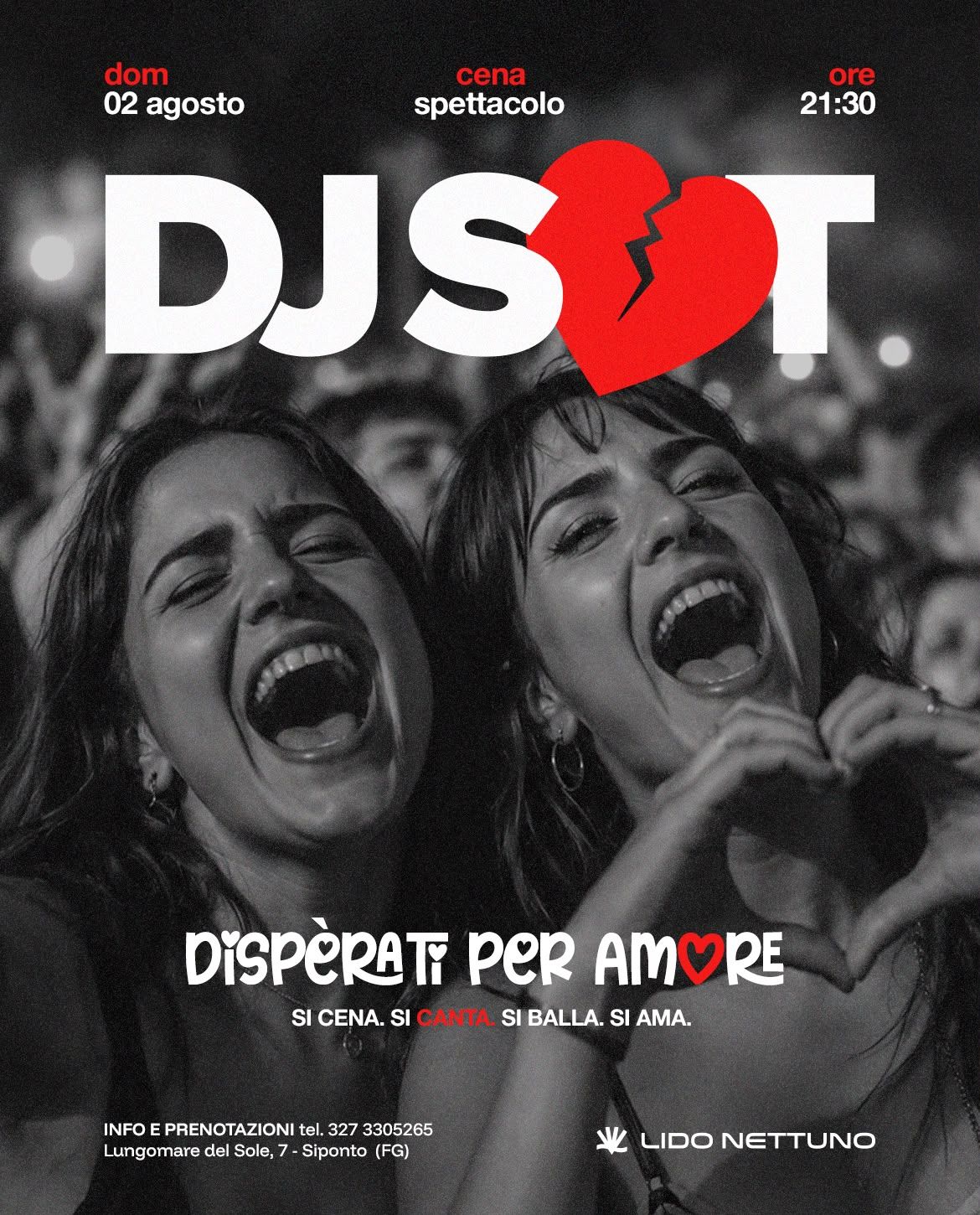 Cena Spettacolo con DJ SOT | Lido Nettuno