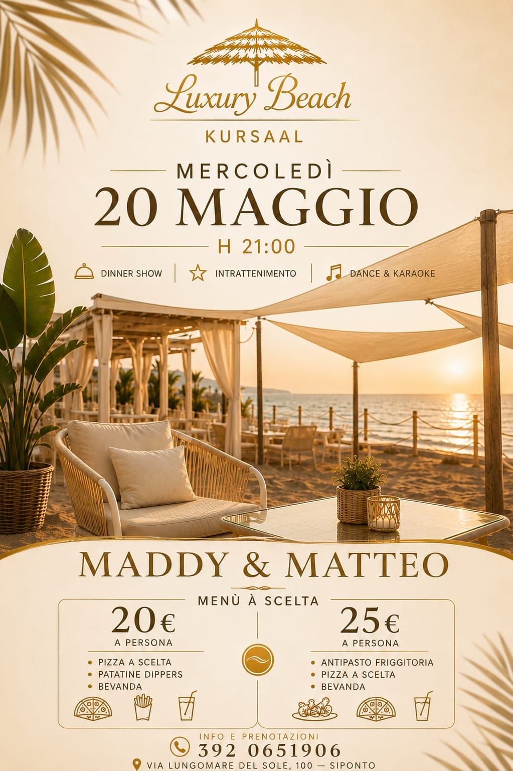 Dinner Show sul mare | Luxury Beach Kursaal 