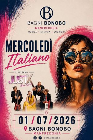 Mercoledì Italiano con i JUST X Live Band | Bagni Bonobo