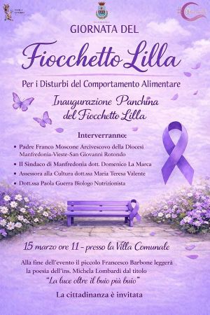 Giornata del Fiocchetto Lilla | Inaugurazione Panchina