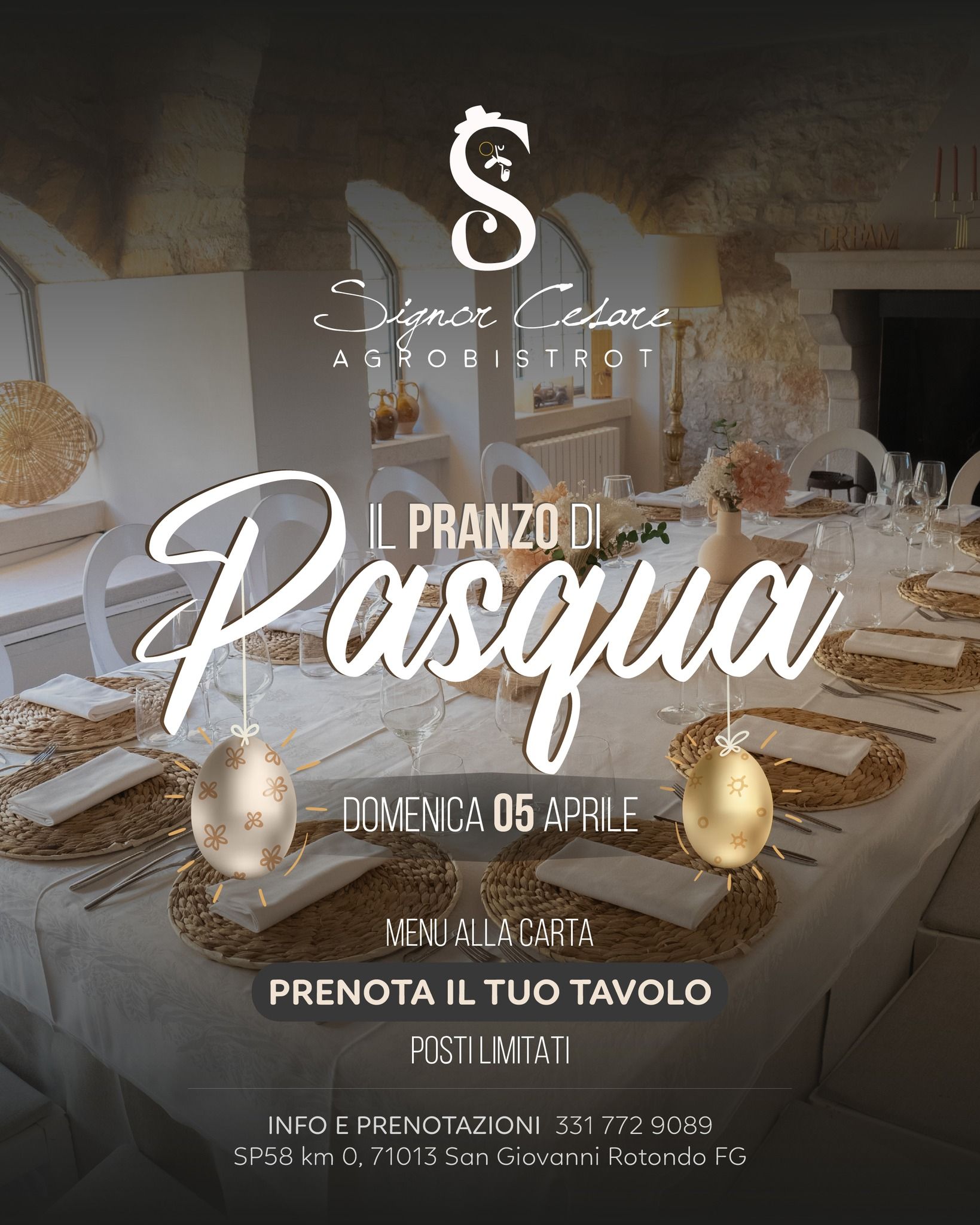 Pranzo di Pasqua da Signor Cesare – Menù alla Carta