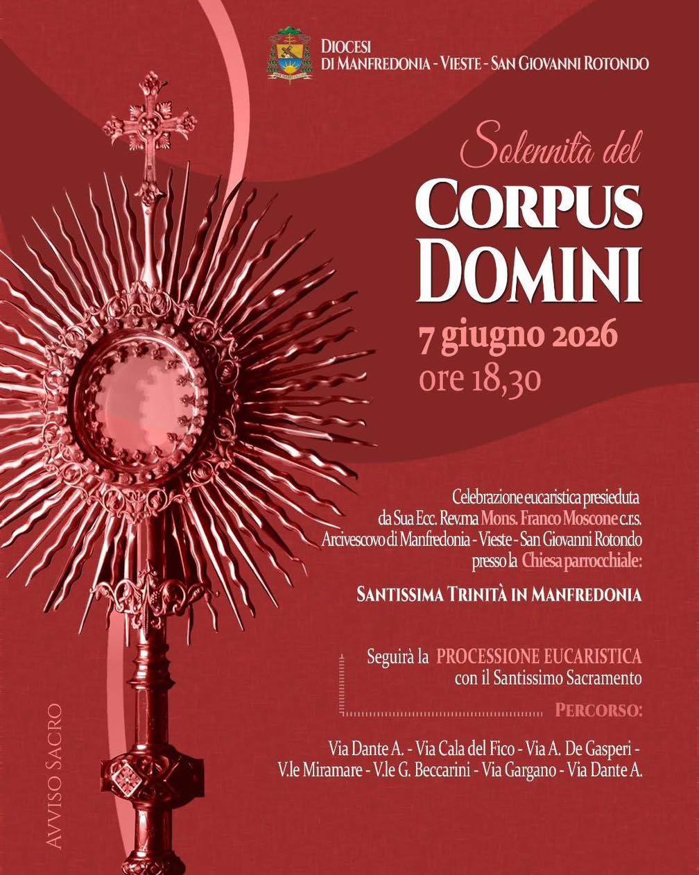 Solennità del Corpus Domini e Processione Eucaristica