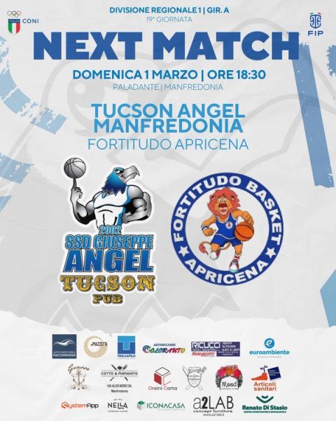 Basket Tucson Angel Manfredonia – Fortitudo Apricena | Partita di campionato