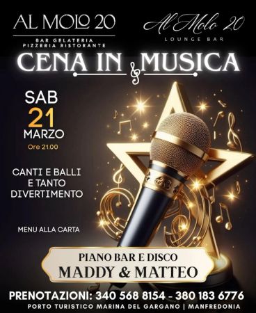 Cena in musica | Piano bar e disco con Maddy & Matteo