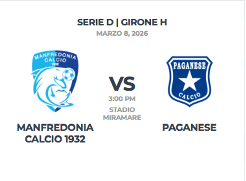 Calcio | Manfredonia Calcio 1932 – Paganese