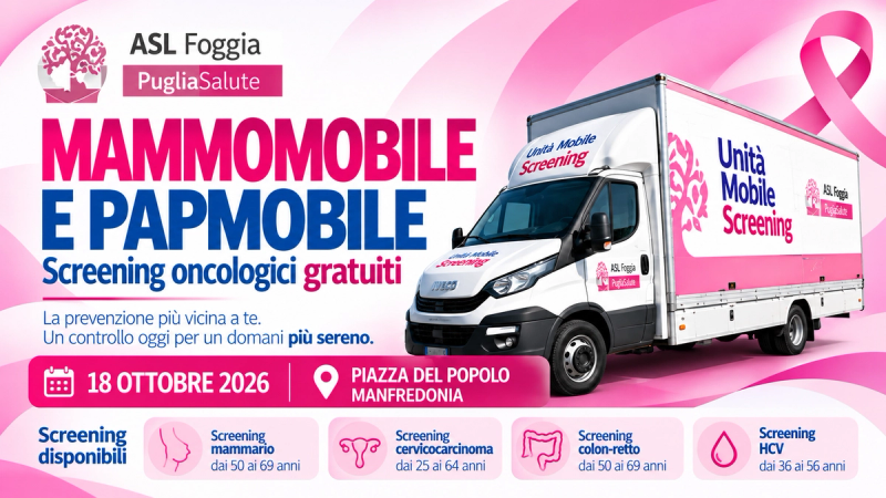 Mammomobile e Papmobile a Manfredonia – Screening oncologici gratuiti