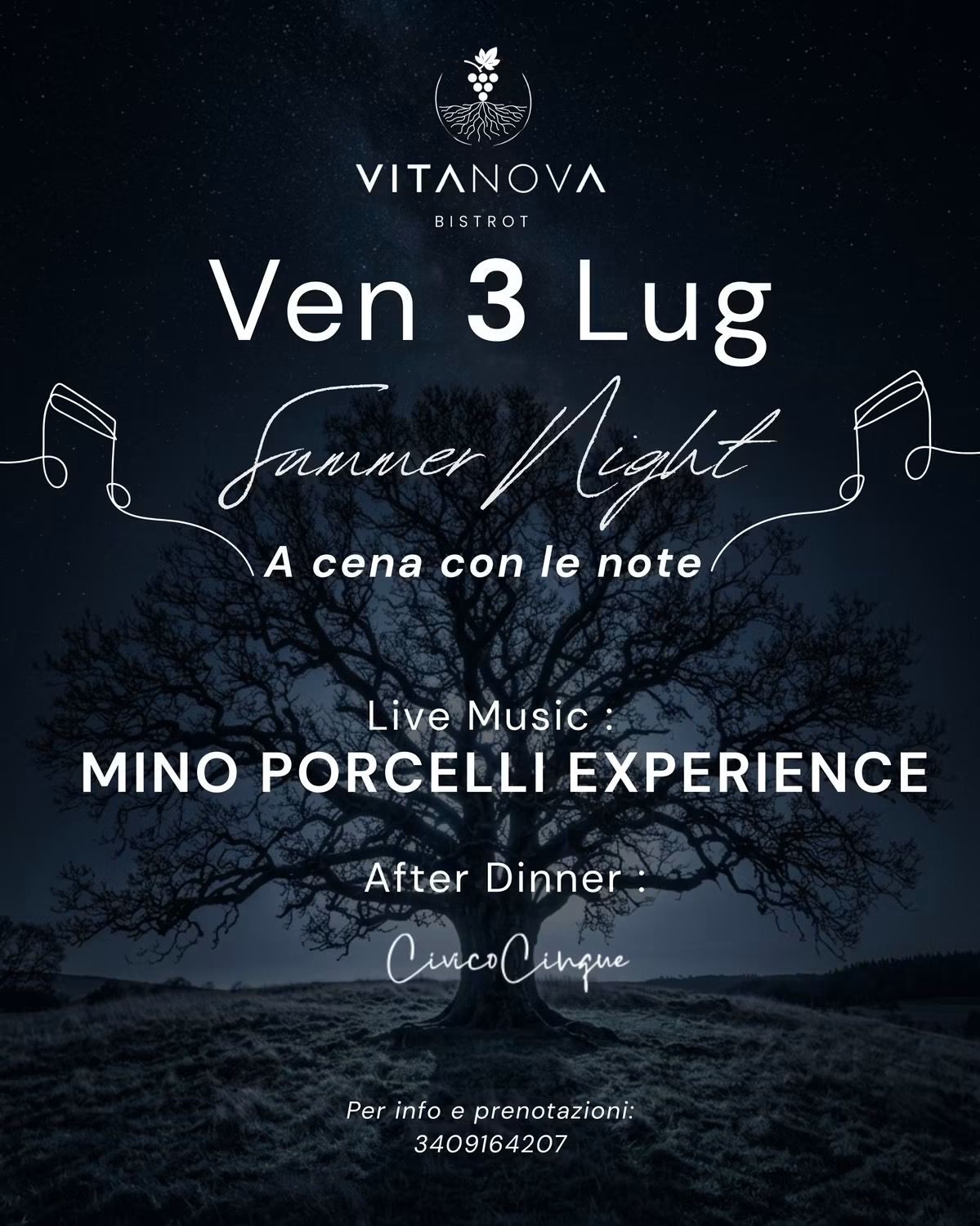 Summer Night – Mino Porcelli Experience & After Dinner Civico Cinque