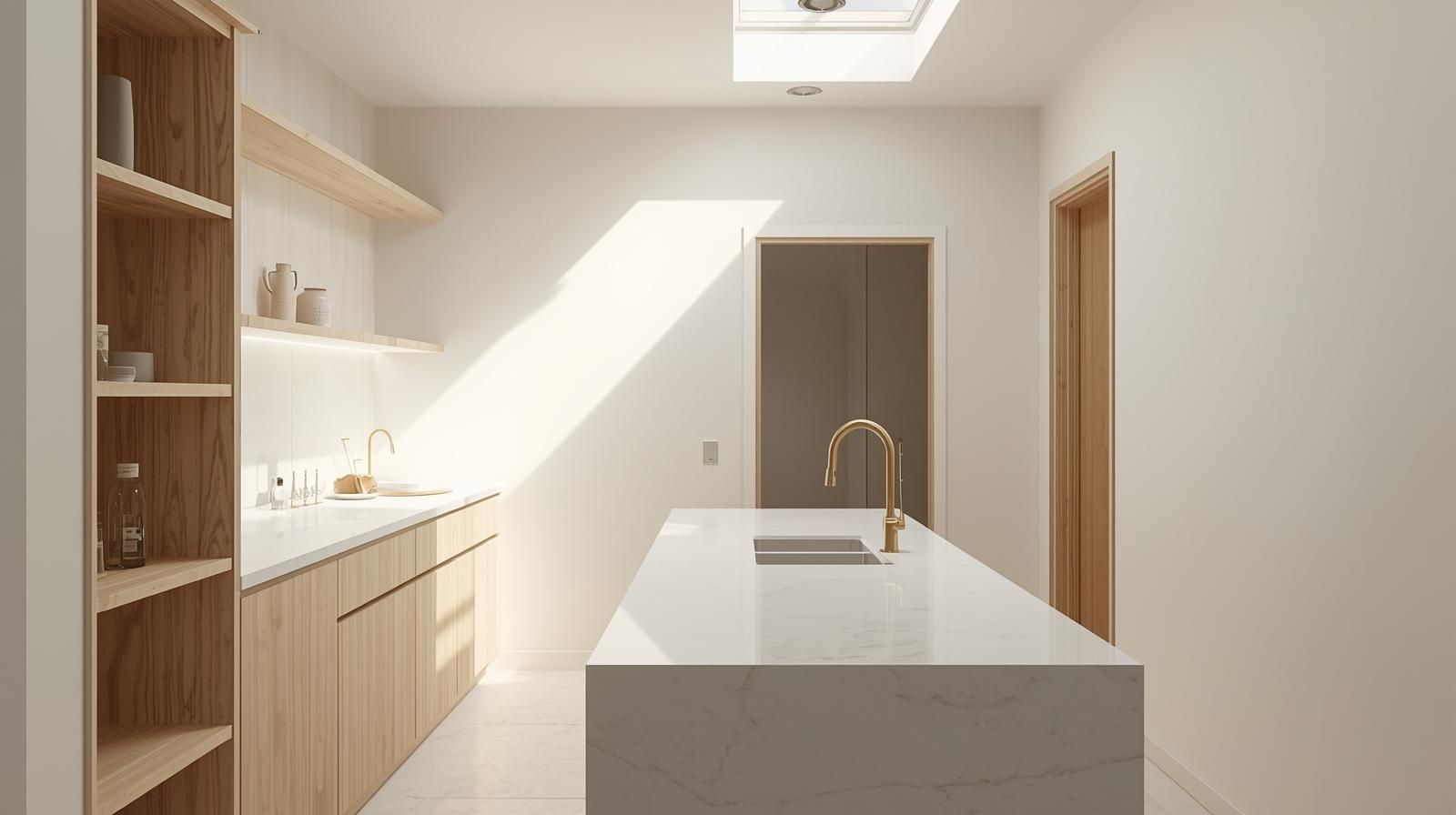 Sunlit Scandinavian Kitchen