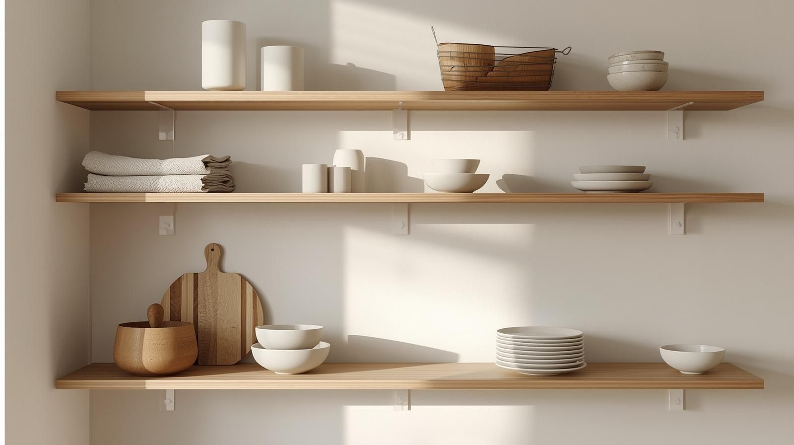 Open shelving styling