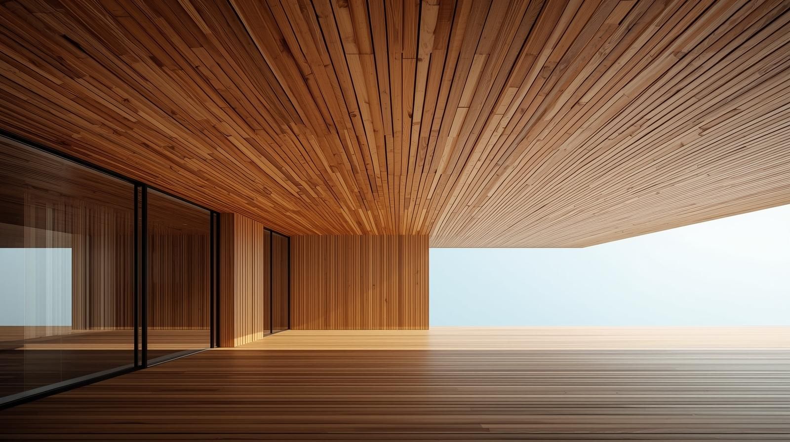 Teak ceiling detail