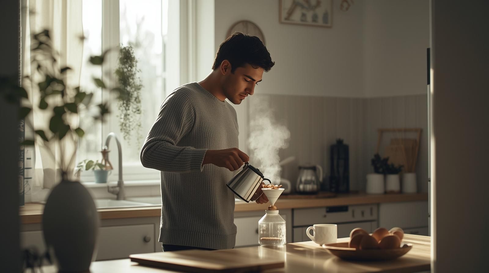 Morning coffee ritual