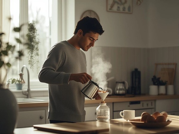 Morning coffee ritual
