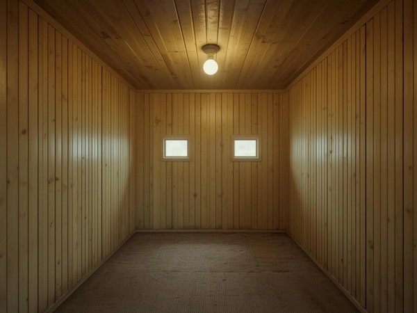 Before: Pine sauna