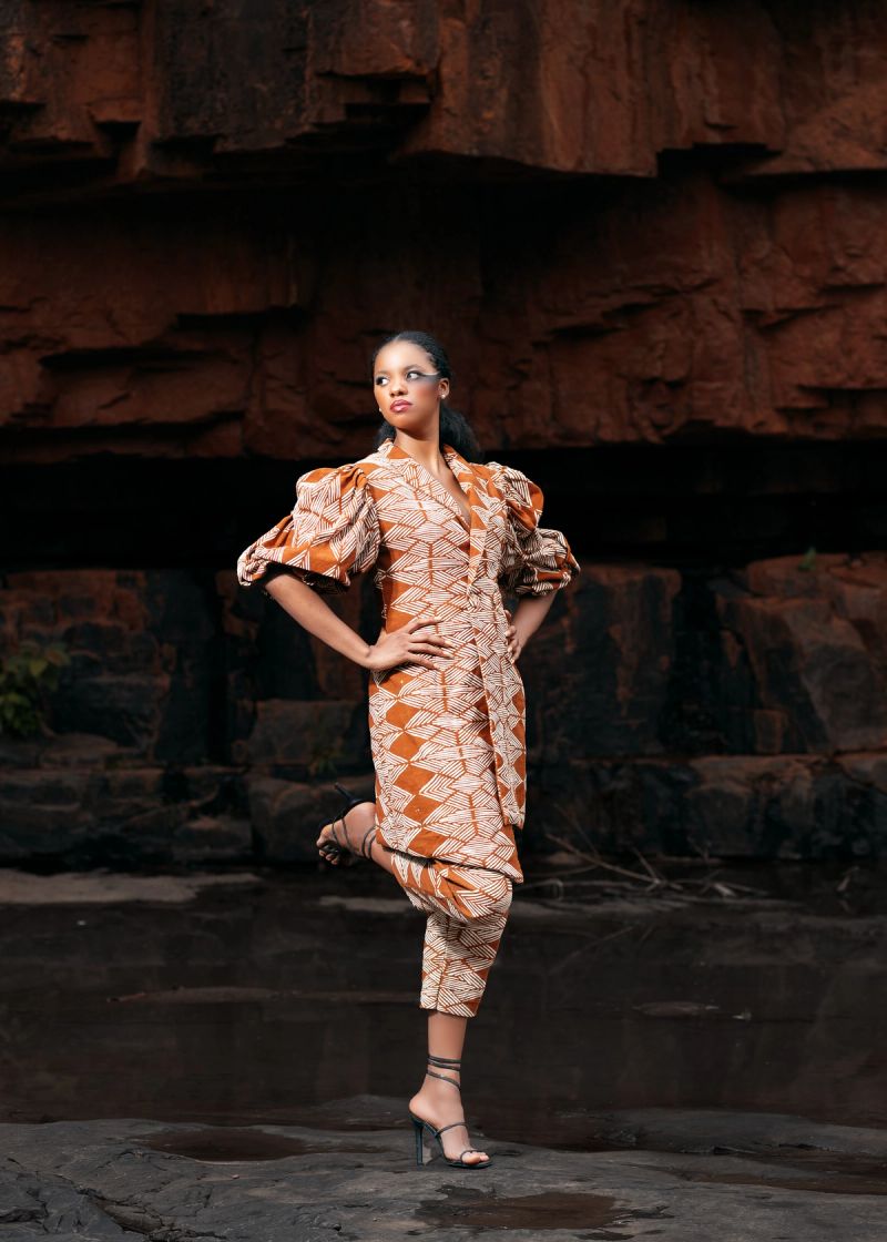 Robe longue en bogolan pour femme