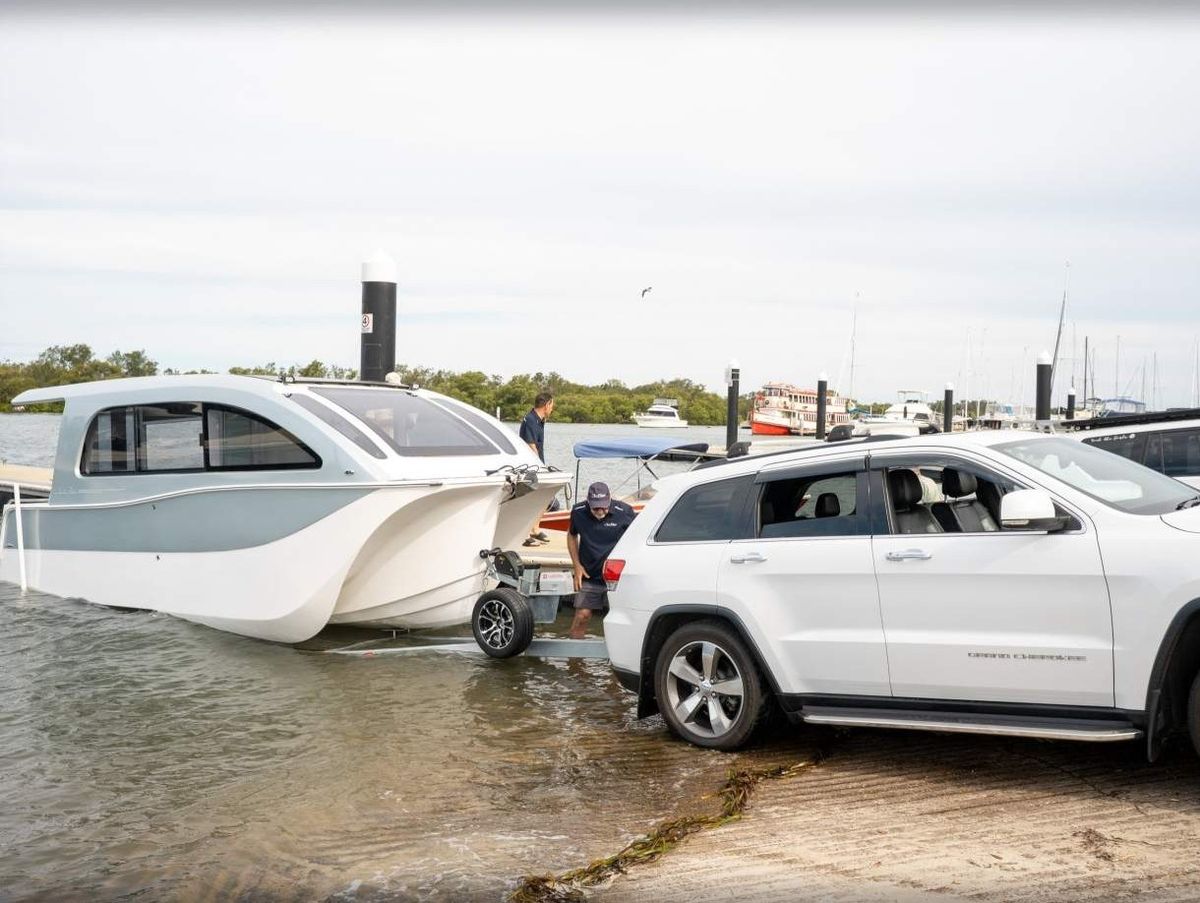 The First Caraboat 650 Legacy Just Hit the Market. Boat by Day, Caravan by Night.