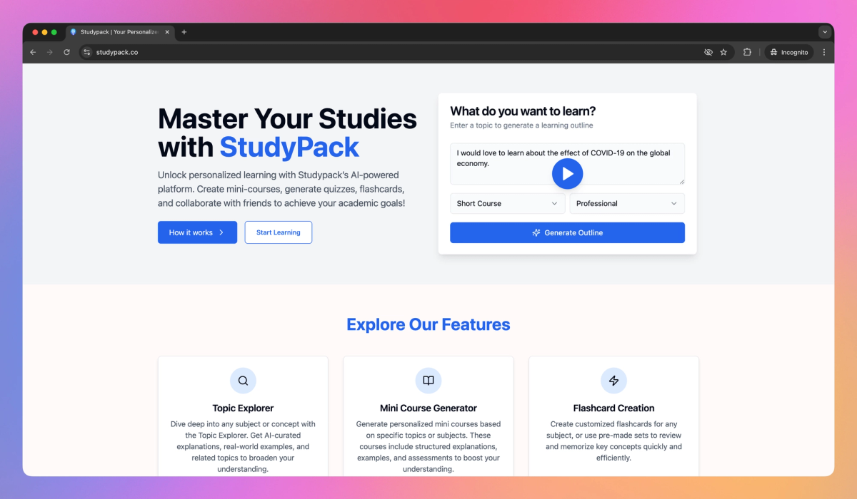 StudyPack screenshot