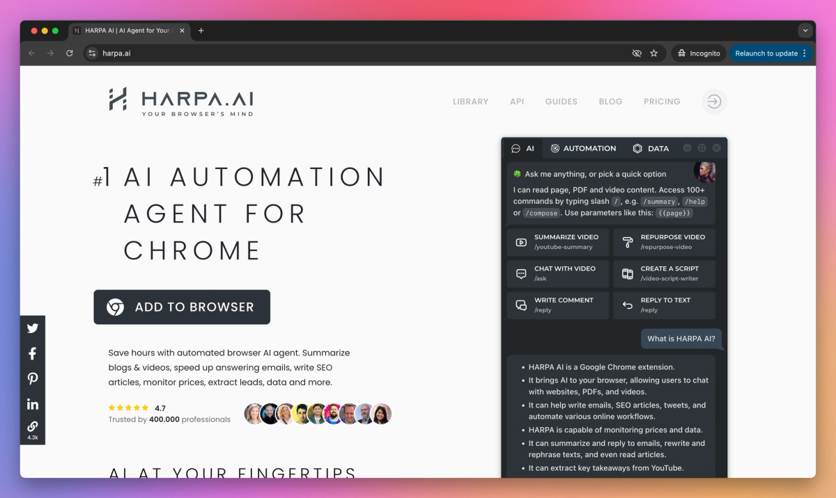 Harpa AI screenshot #1