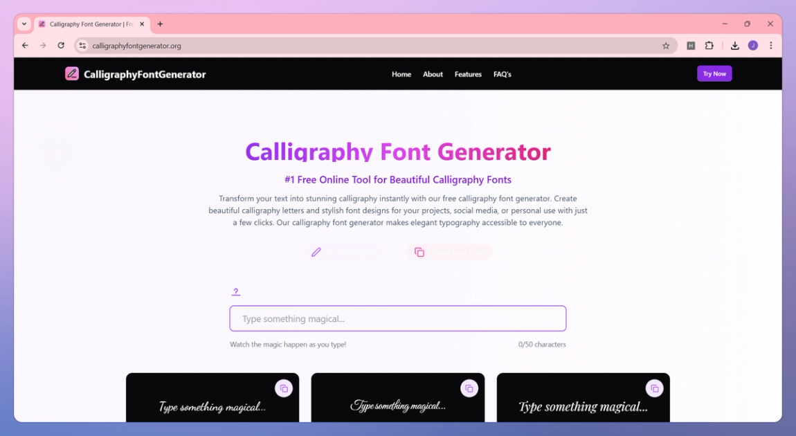 Calligraphy Font Generator Features, Pricing, and Alternatives | AI Tools