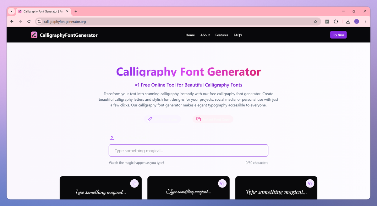 Calligraphy Font Generator screenshot #1