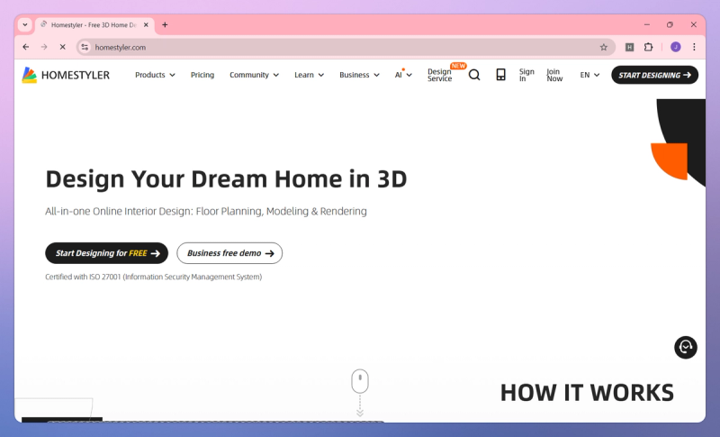 Homestyler product screenshot