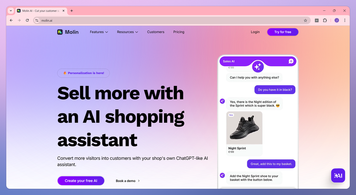 Molin AI screenshot #1