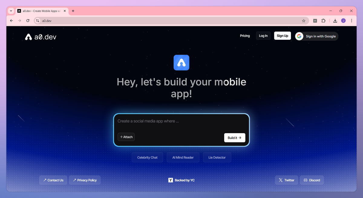 a0.dev screenshot #1