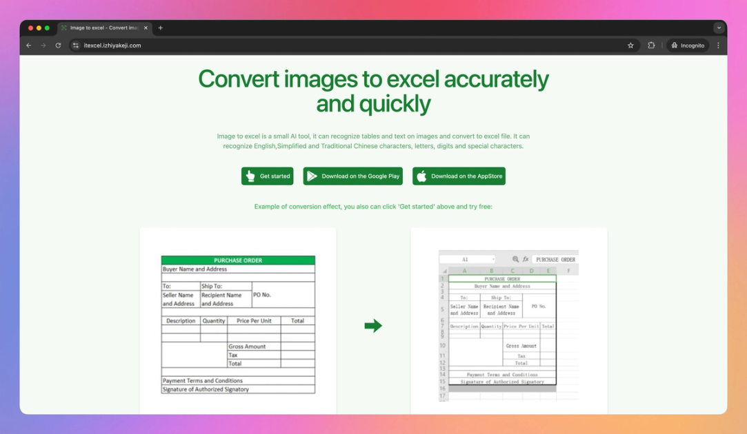 Excel Image Rasterizer Image To Excel Features, Pricing, and Alternatives | AI Tools