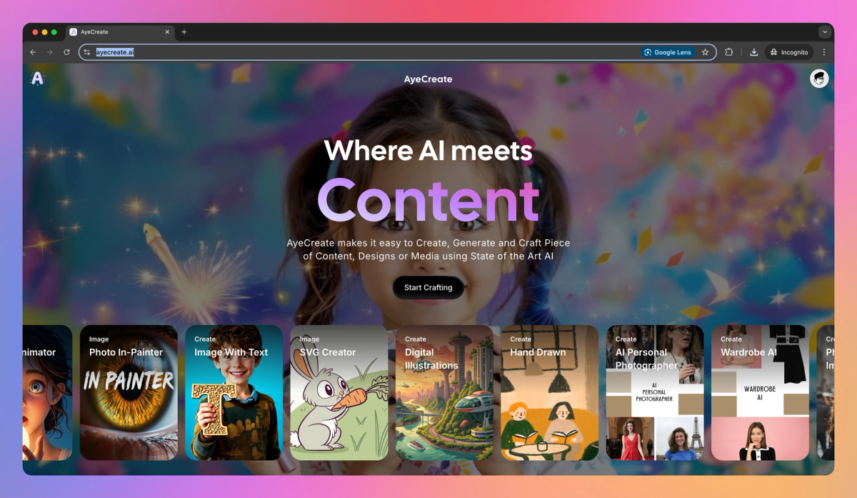 AyeCreate screenshot #1