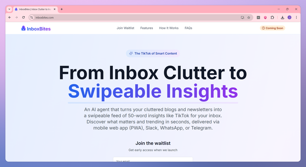InboxBites screenshot #1