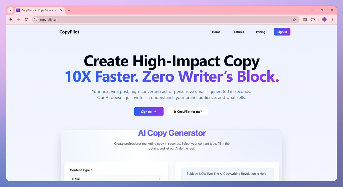 CopyPilot screenshot #1