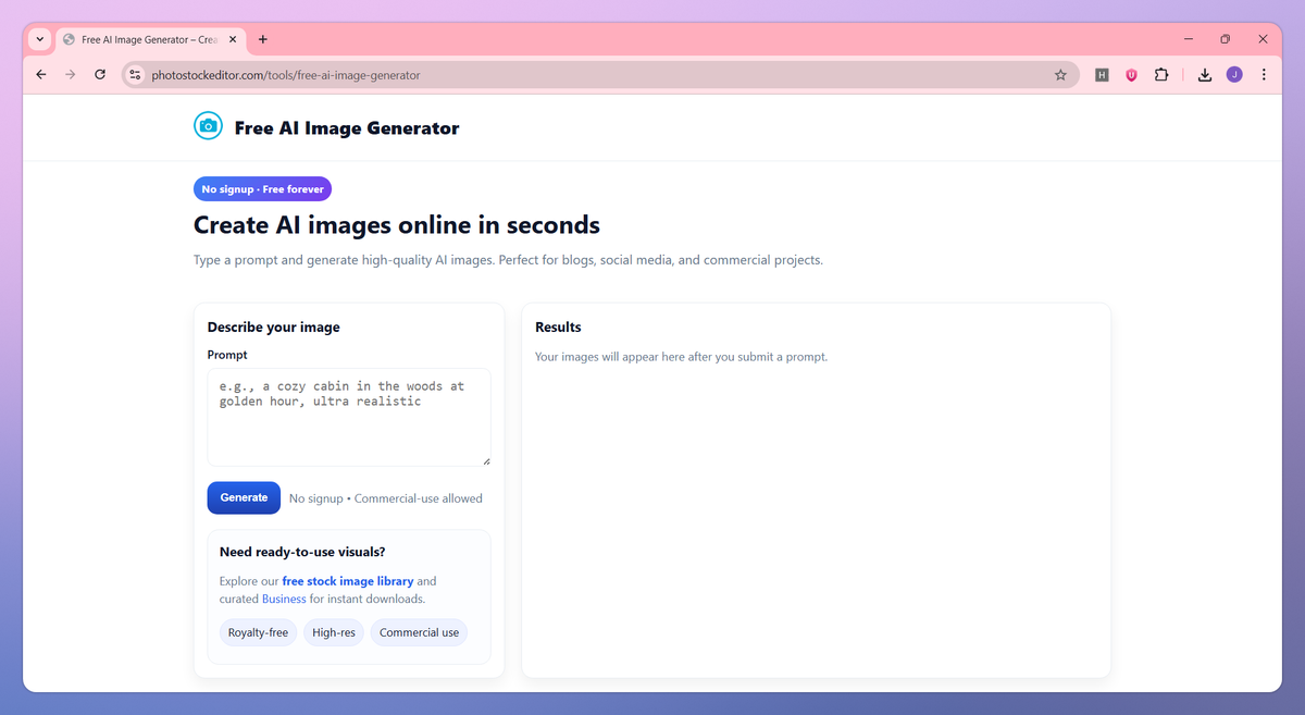 PhotoStock Editor Free AI Image Generator screenshot #1