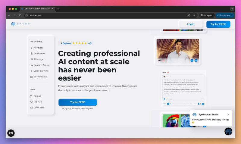 Synthesys product screenshot