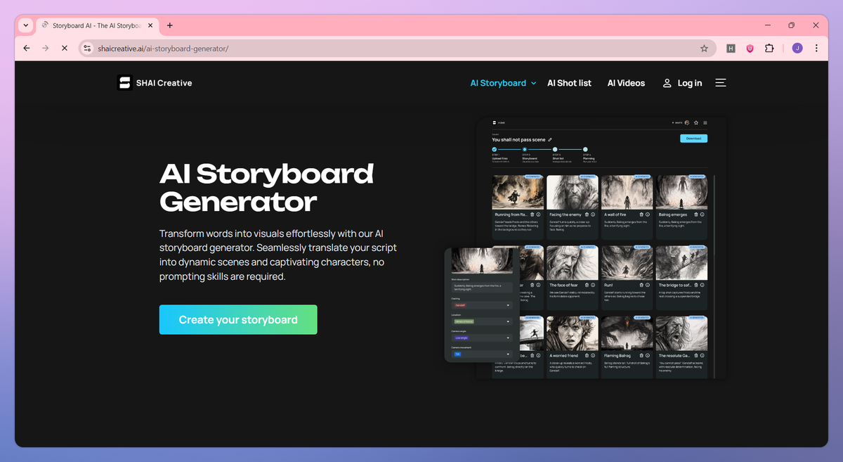 Storyboard AI screenshot #1