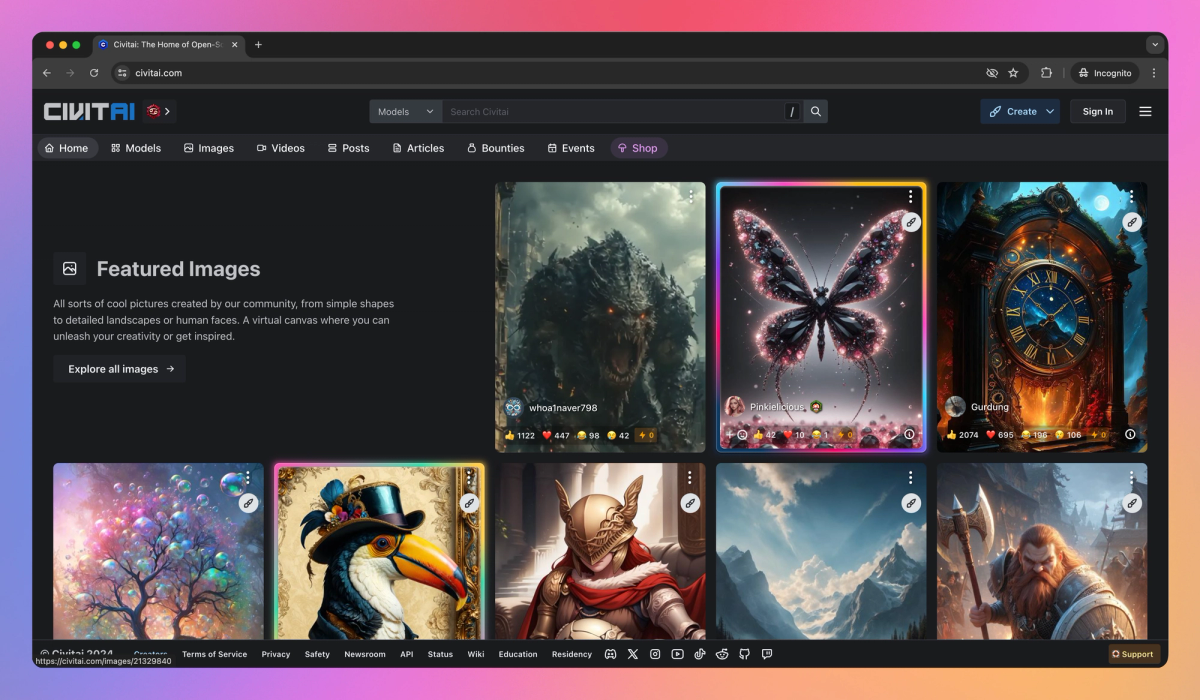 Civitai screenshot