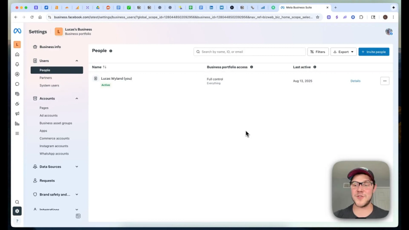 Meta business profile